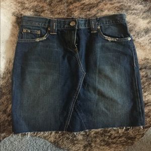 Loft Distressed Denim Skirt